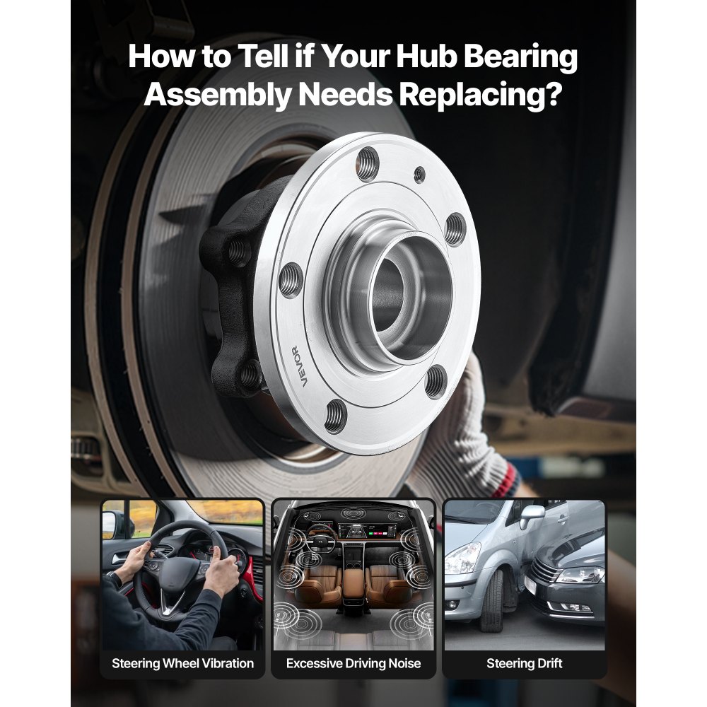 VEVOR Set di Mozzo Ruota Anteriore e Gruppo Cuscinetto 2 pezzi, Compatibile con Audi Q3 Komfort Sport Utility 4 Porte 2018 e Volkswagen Beetle Coast Cabriolet Convertible 2 Pporte 2.0L, OEM 513253