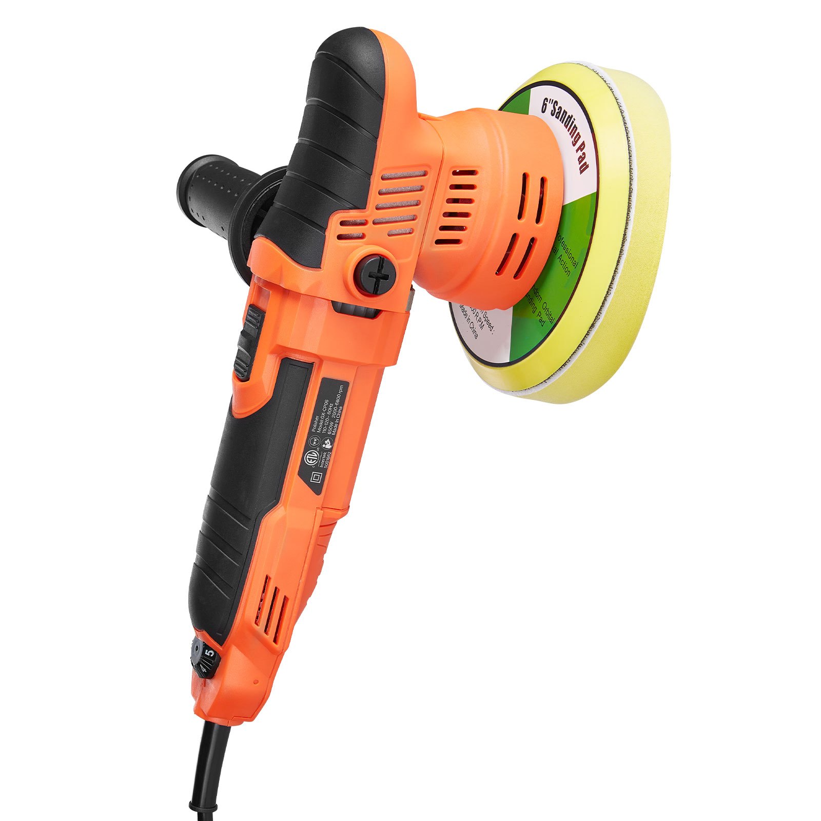 VEVOR Lucidatrice Orbitale Casuale per Auto 650 W, Lucidatrice a Doppia Azione da 150 mm, con 6 Velocità Variabili da 2000 a 6800 Giri/Min, Kit per Ceratura, Lucidatura e Rimozione Graffi, Multiuso