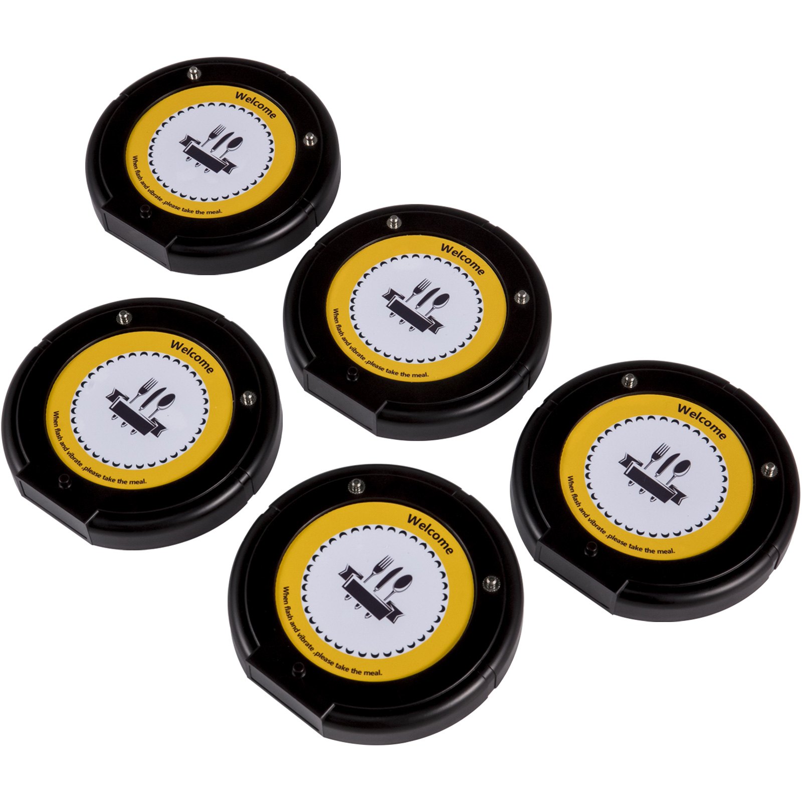 Vevor Sistema Di Chiamata Wireless Con 1 Trasmettitore 5 Cercapersone Ristorante