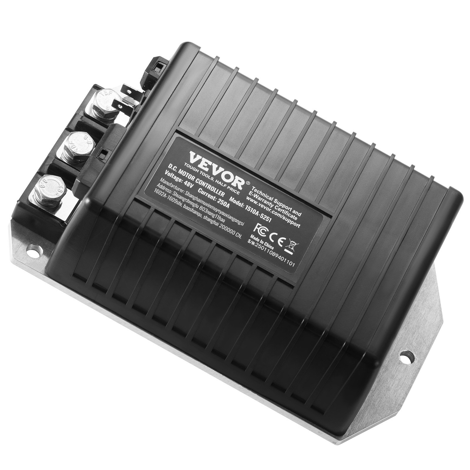 VEVOR Regolatore di Velocità del Motore CC Sostitutivo per Carrelli da Golf Club Car 2000-2008, IP65, Alloggiamento in Lega di Alluminio e ABS, Compatibile con i Modelli 1510A-52513