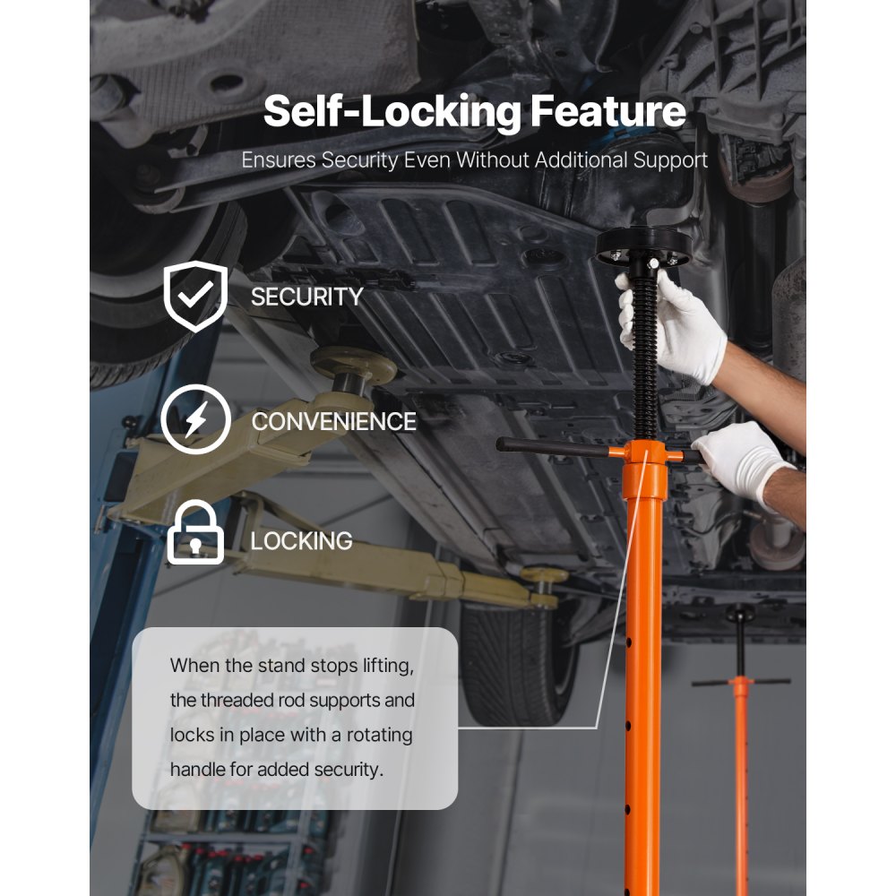 VEVOR Supporto per Sollevatore Capacità 0,75 Tonnellate, Sollevatore per Paranco 975 mm-1915 mm Maniglia Girevole Montata su Cuscinetto, Supporto per Paranco Vite Filettata Autobloccante Garage