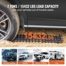 VEVOR 7 Tonnellate Traction Boards con Materiale TPR, Assi di Recupero per Veicoli Fuori Strada, Coppia di Tappetini di Trazione per Pneumatici su Terreni Sciolti, con Borse, Corte, Nere, 2 Pezzi
