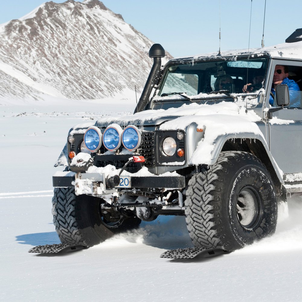 VEVOR Pannelli Trazione Materiale PP, Pannelli di Recupero per ATV/Automobili/Pickup/SUV/RV, Tappetini Trazione per Pneumatici su Neve, Sabbia, Fango e Terreno Sciolto, Borsa di Stoccaggio, Nero