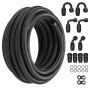 VEVOR 6AN Kit Tubo Carburante, Kit Tubo Carburante da 20 FT, Kit Raccordi Estremità Tubo Carburante in Nylon da 0,34" in Acciaio Inox per Olio/Gas/Diesel, con Kit Adattatore Raccordo 12 Pezzi, Nero