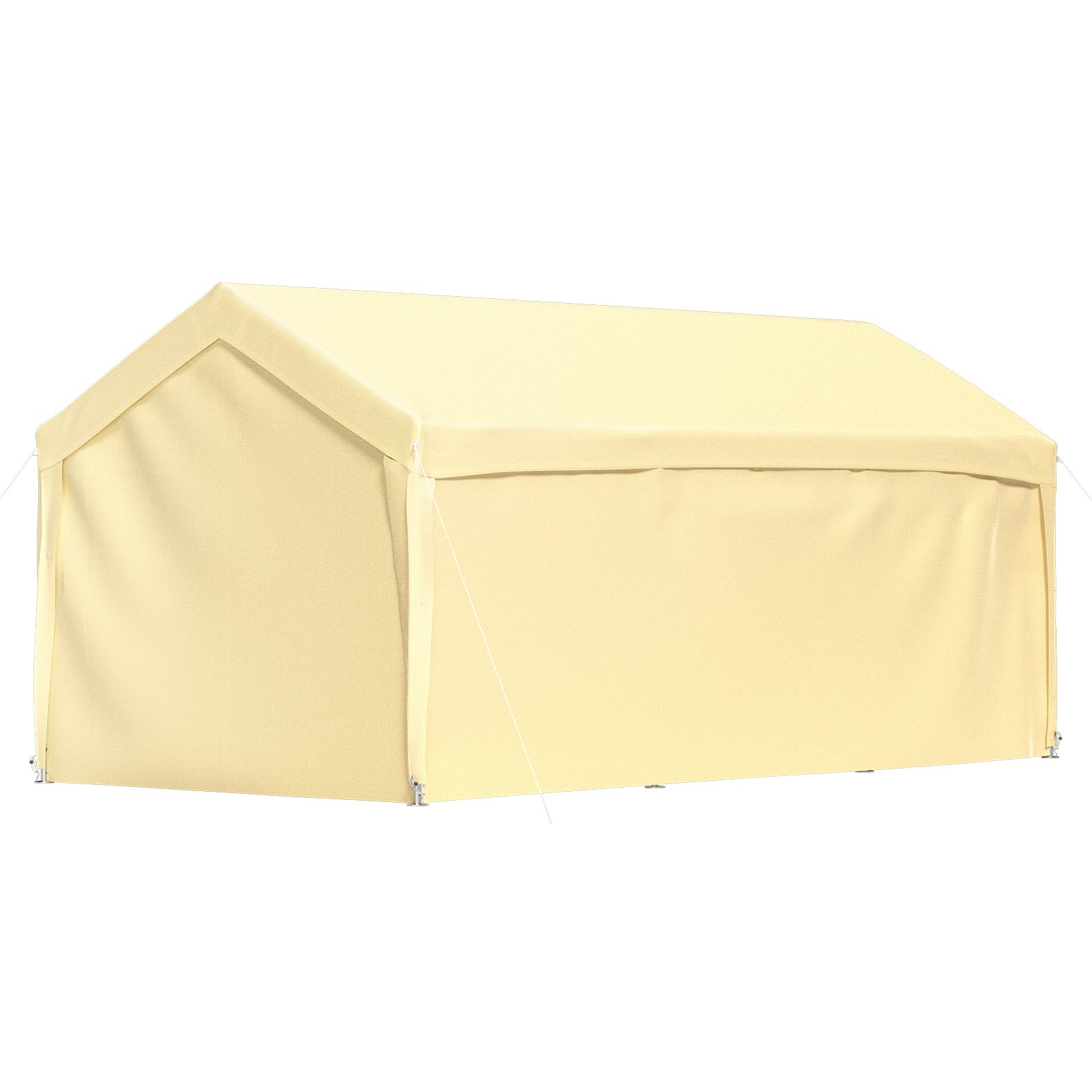 VEVOR Gazebo Giallo Tenda per Posto Auto da Esterno 8 Pali Pareti Laterali 4x6m Altezza Regolabile in Materiale PE, Coperta di Protezione per Auto Barche Veicoli da Esterno 8 Pali in Acciaio Zincato