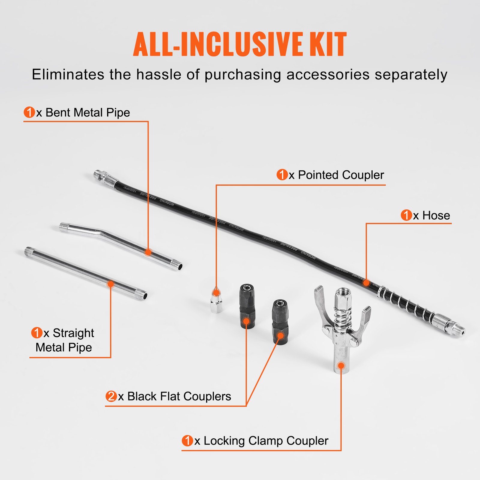 VEVOR Pistola per grasso ad aria compressa 6000 PSI 14 once Pistola per grasso pneumatica per carichi pesanti