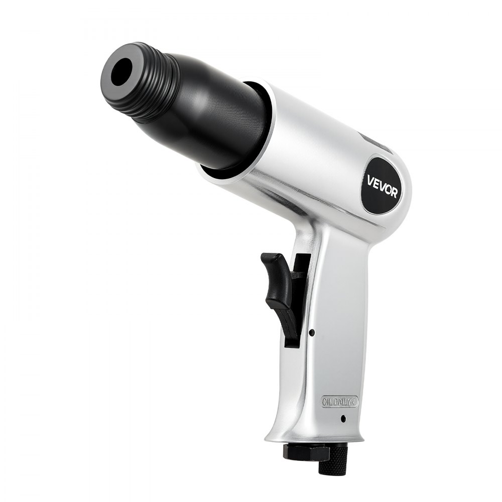 VEVOR Martello Pneumatico 3500 bpm, Scalpello Pneumatico Compatto, Lunghezza della Corsa 7 cm, con 4 Scalpelli da 12 cm, per Tagliare Metallo, Demolire Muri di Cemento, Scalpellare Pavimenti