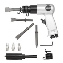 VEVOR Martello Pneumatico 4500 bpm, Scalpello Pneumatico Compatto, Corsa 4 cm, con 4 Scalpelli da 12 cm, Scrostatore ad Aghi per Tagliare Metallo, Demolire Muri di Cemento, Scalpellare Pavimenti