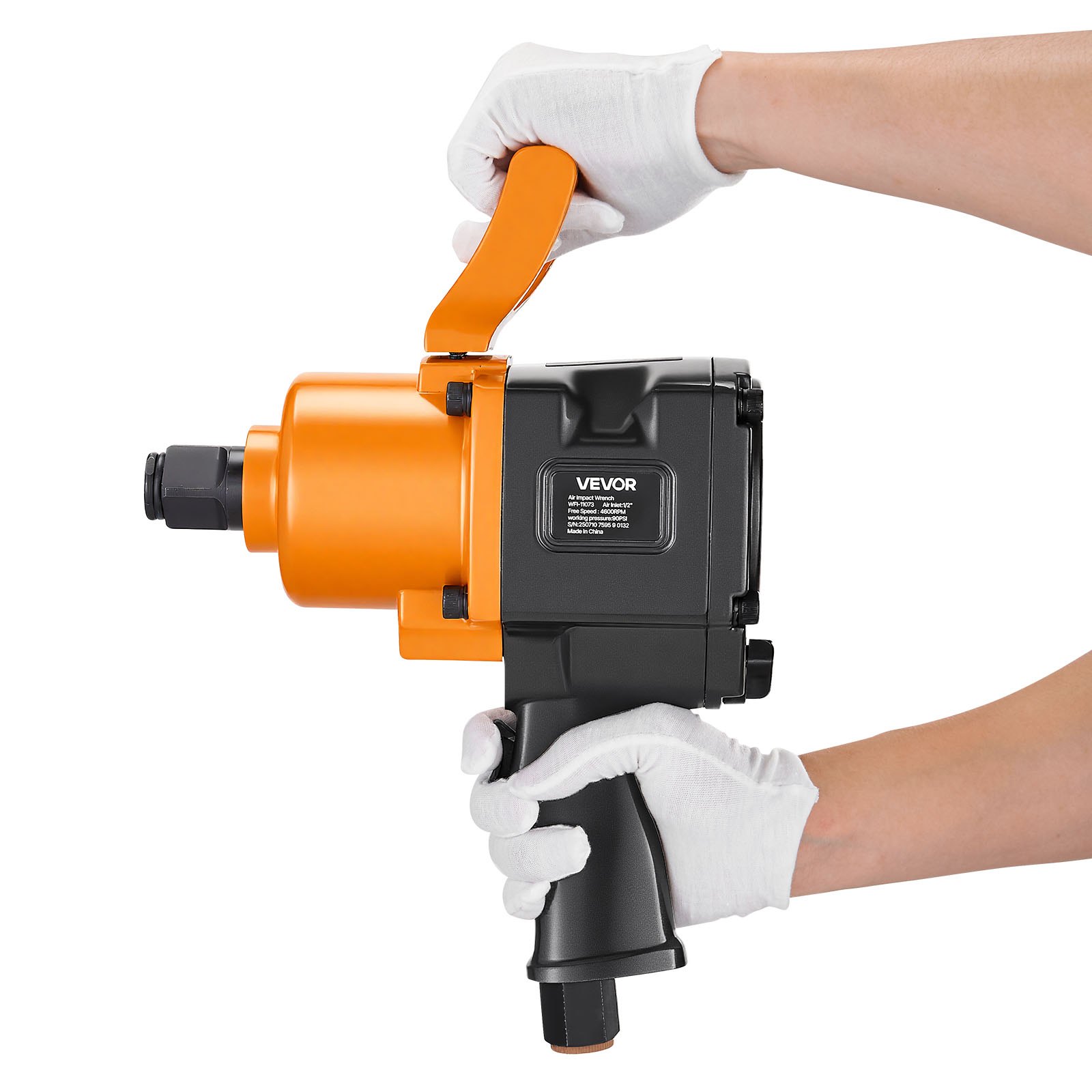 VEVOR Avvitatore a Percussione Pneumatica da 1 pollice, Avvitatore ad Impulsi Pneumatico Doppio Martello, Coppia Inversa max. 1626 Nm, 6 Velocità da 4600 giri/min per Riparazioni Manutenzione