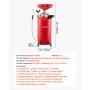 VEVOR 79.5L Waste Oil Drain Tank, Air Operated Portable Oil Drainer with Adjustable Funnel Height, Industrial Fluid Drain Tank with Wheels, Fluid Fuel Transfer Drainage for Auto Repair Shops, Red