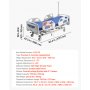 VEVOR Letto Ospedaliero Elettrico a 5 Funzioni, Letto Elettrico con Trendelenburg Sistema Chiusura Centralizzata con Ruote per Degenza Ospedale Domestico, Carico max. 250 kg Angolo Schienale 0 - 75°