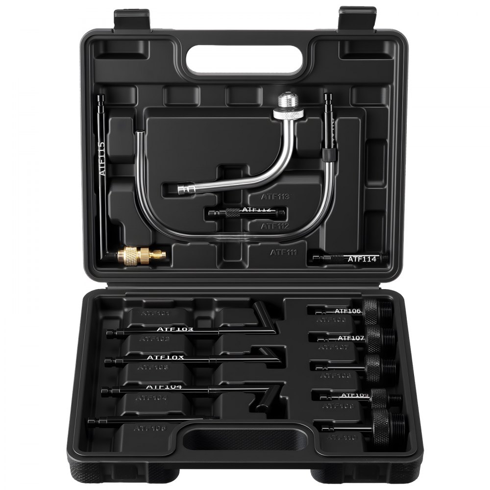 VEVOR Estrattori di Liquidi per Veicoli 8 L, Pompa di Trasferimento Pneumatica per Estrattore di Fluido per Olio ATF con 15 Adattatori ATF, Erogatore per Estrattore di Olio con Serbatoio in HDPE