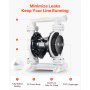 VEVOR Pompa Pneumatica a Doppia Membrana Portata max. 95 L/min Prevalenza max. 68,88 m, Pompa Pneumatica per Trasferimento Olio max. 100 PSI, Corpo in Polipropilene per Gasolio, Cherosene