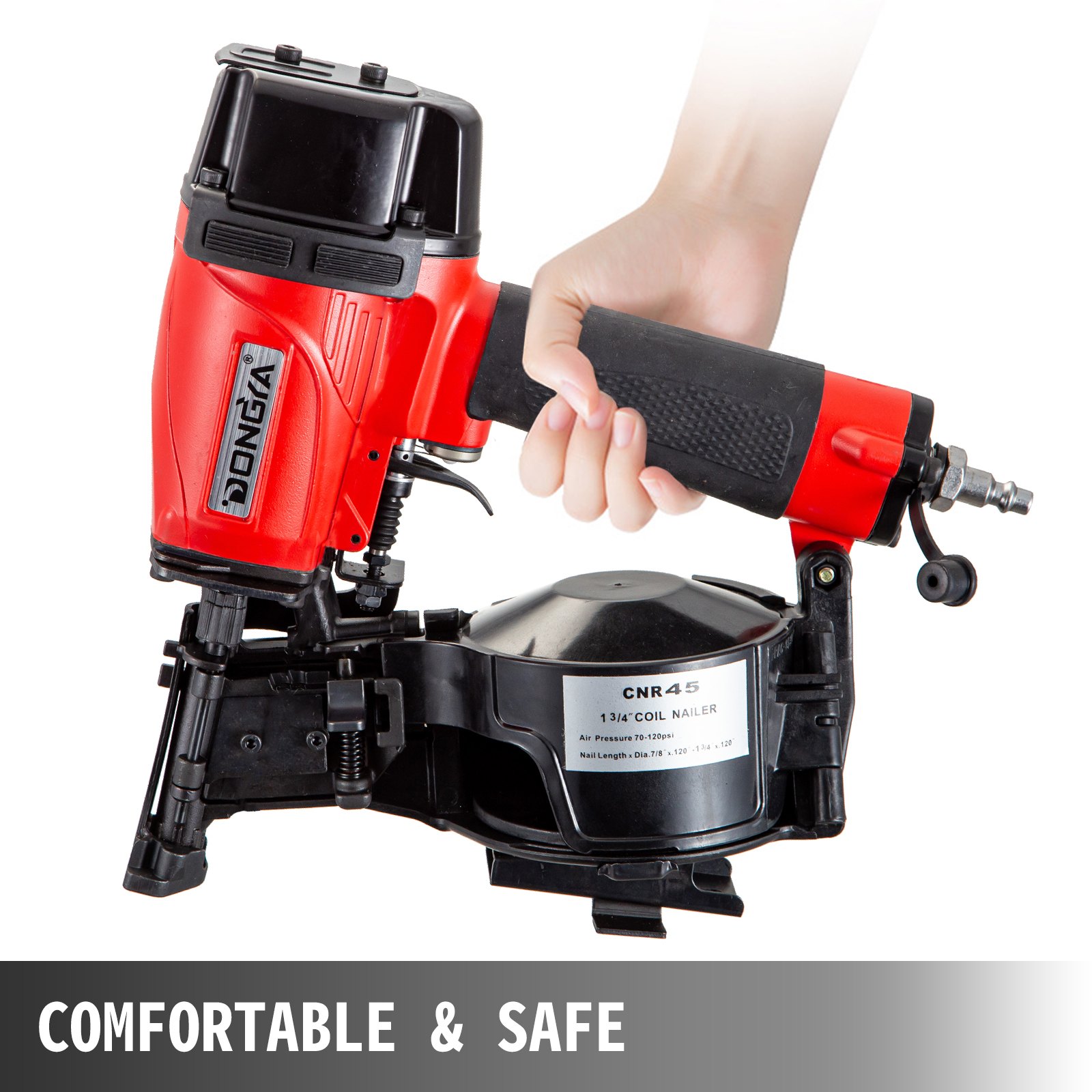 Vevor Graffatrice Chiodatrice 22-45mm Inchiodatrice Ad Aria Compressa Rosso