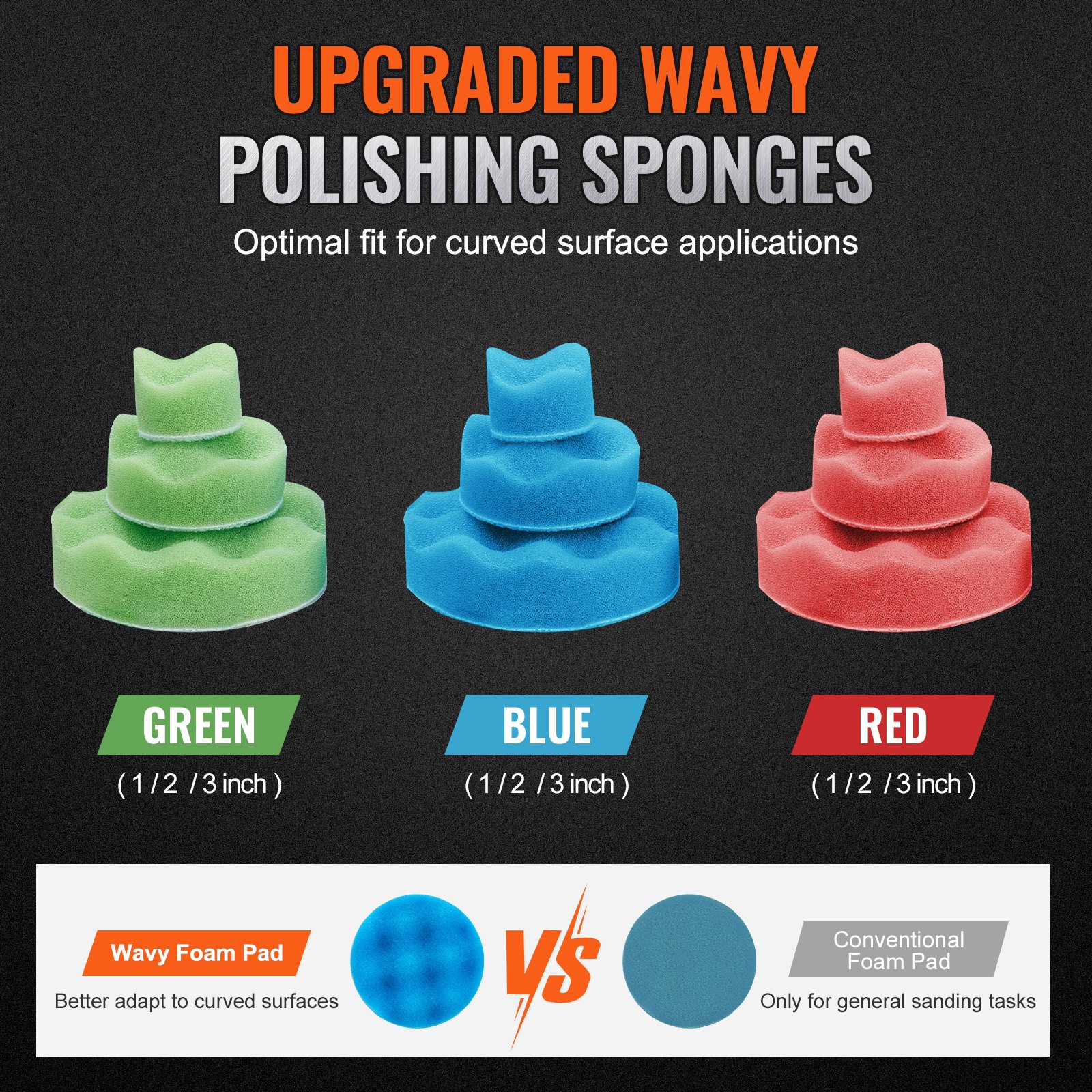 VEVOR Mini Levigatrice Pneumatica 25/50/76 mm Kit Levigatrice Orbitale ad Aria Compressa Velocità 15000 Giri/min, Kit Levigatrice per Carrozzeria 58 Pezzi, Mini Lucidatrice Orbitale ad Aria Compressa