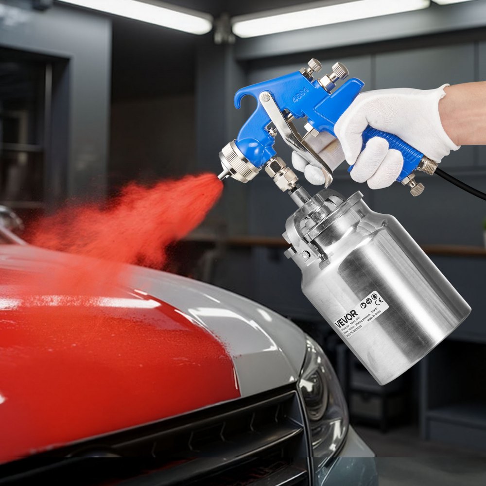 VEVOR Siphon Feed Spray Gun, High Atomization Air Paint Spray Gun, 1000cc Automotive Paint Sprayer with 1.8 mm Nozzle, Adjustable Flow Rate & Air Volume for Car, Furniture, Wall, House Painting