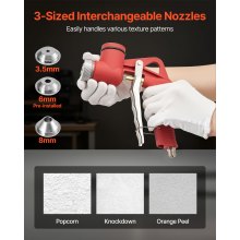 VEVOR Pistola a Spruzzo per Texture ad Aria, Pistola a Spruzzo con Serbatoio ad Aria da 4,5 L, Spruzzatore Professionale per Verniciatura di Texture per Cartongesso con 3 Ugelli (3,5 mm, 6 mm, 8 mm)