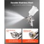 VEVOR Pistola a Spruzzo Pneumatica a Gravità LVLP 600mL con 3 Ugelli 1,3/1,4/1,7 mm, Kit di Spruzzatore ad Aria Compressa, Pistola per Verniciatura Pneumatica LVLP per Auto, Pareti
