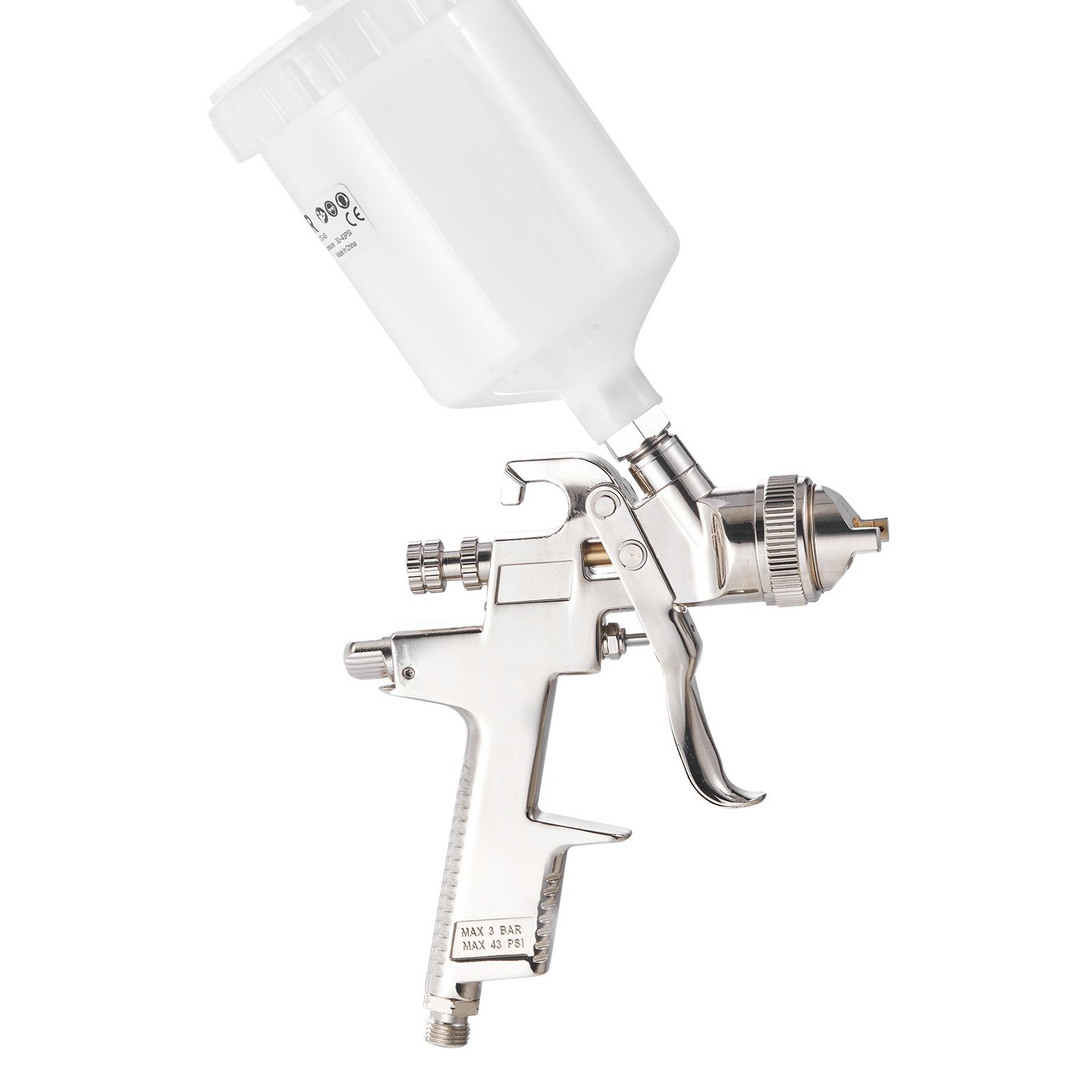 VEVOR Pistola a Spruzzo Pneumatica a Gravità LVLP 600mL con 3 Ugelli 1,3/1,4/1,7 mm, Kit di Spruzzatore ad Aria Compressa, Pistola per Verniciatura Pneumatica LVLP per Auto, Pareti