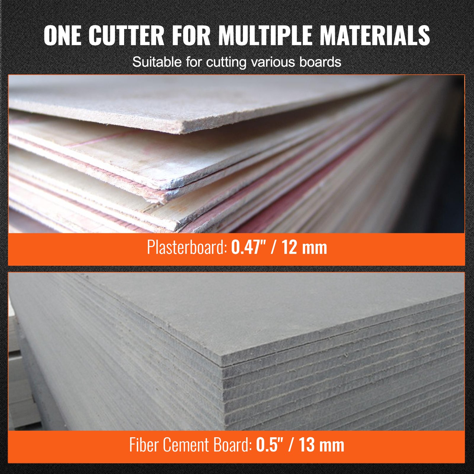 VEVOR Taglierina per Cartongesso Compatibile per Trapano 18 V - 20 V, Utensile per Taglio di Panello Cartongesso Raggio di Taglio 7,62 cm Testa per Taglio di Cartongesso Girevole 360° Spessore 13 mm