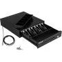 VEVOR Cassetto per Registratore di Cassa, Cassetto Portasoldi Apertura Automatico con 2 Metodi di Sblocco, Cassetta Portavalori con 4 Scomparti per Banconote e 5 per Monete, 33,6 x 36,8 x 8 cm (Nero)