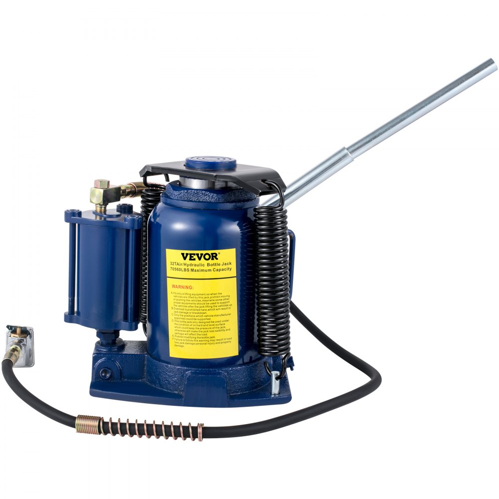 VEVOR Cric Idraulico Pneumatico a Bottiglia, Cric Idraulico Pneumatico a Bottiglia da 32 Ton/70550lbs, con Pompa Manuale per Sollevatore di Riparazione RV per Autocarri Pesanti
