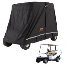 VEVOR Copertura per Carrello da Golf Nera, Copertura per Carrello da Golf in Poliestere 600D Porte con Cerniera, Coperture per Auto 4 Passeggeri, Copertura per Carrello Esterno Antipolvere Parasole