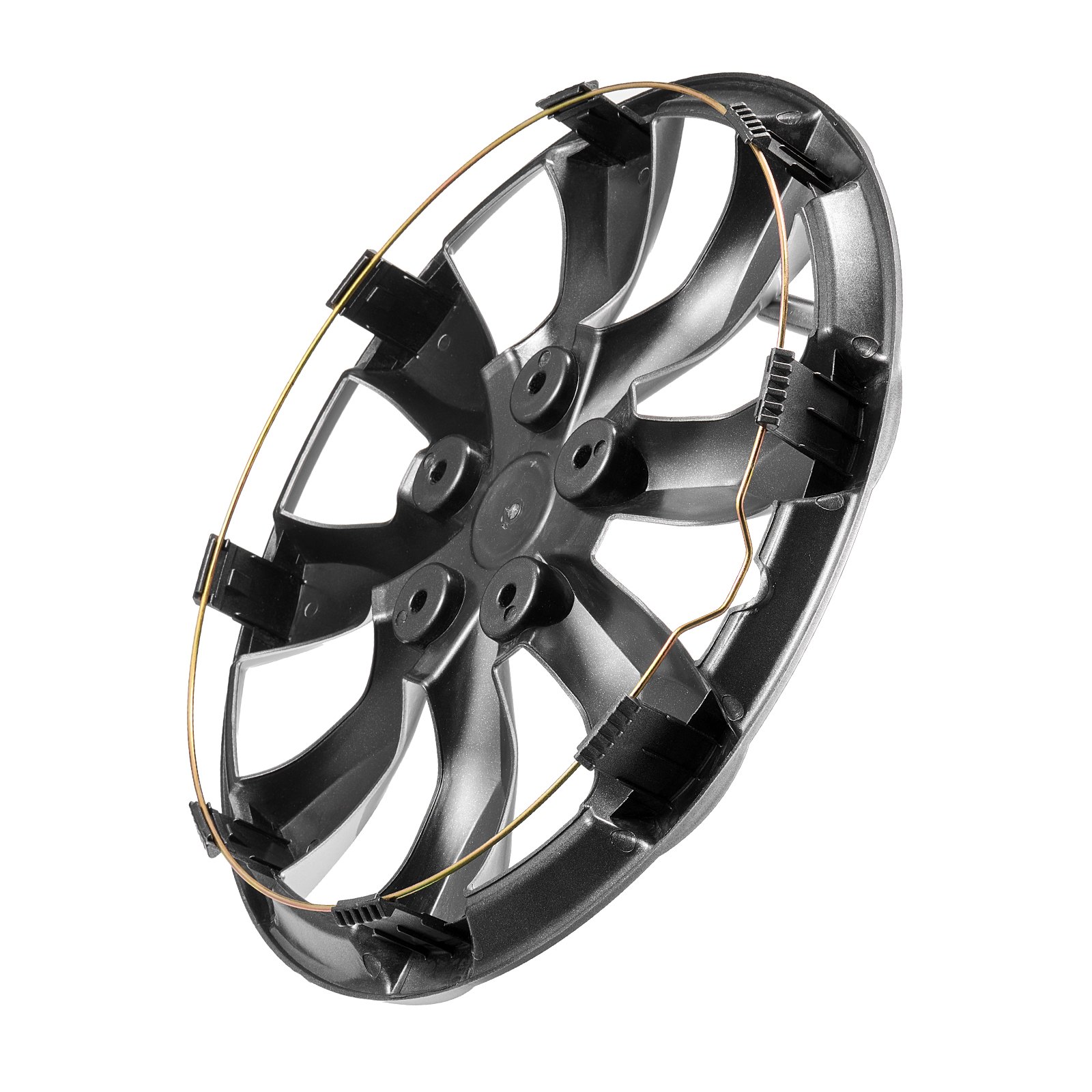 VEVOR Coprimozzi Copricerchi, 440 mm Diametro, Coprimozzo Antigraffio con Foro per Ugello a Scatto e Valvola, Coprimozzo con Elevata Rigidità e Minore Resistenza al Vento, Peso 3,2 kg, Argento