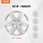 VEVOR Wheel Covers Hub Caps Rim Covers 4 pcs. for 15 inch diameter, Wheel cover (φ415 x 60 mm) with snap fastener & valve nozzle hole, ABS and PC wheel cover with high rigidity, weatherproof