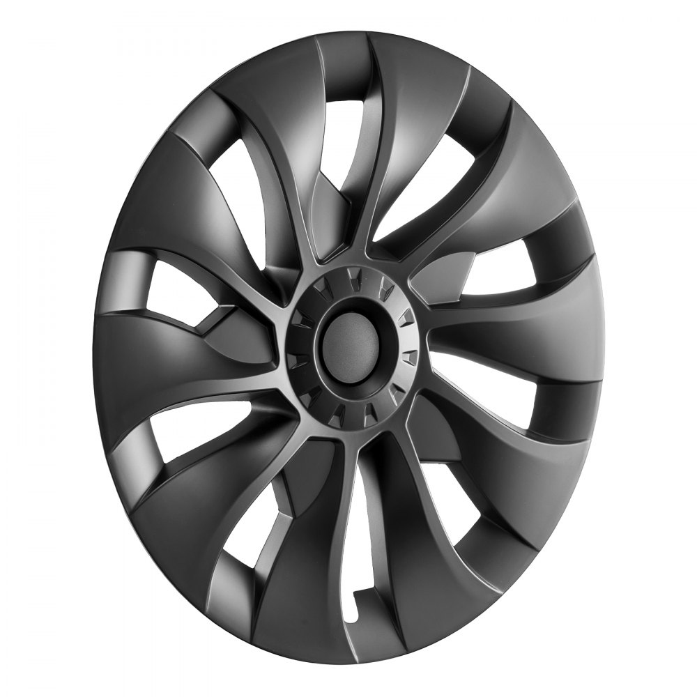 VEVOR Copricerchi Coprimozzo 496 mm Modello 3 2017-2023, Coprimozzo Completamente Fit con Pulsante, Nastro Protettivo e Foro per Ugello della Valvola, Coprimozzo in ABS, PC, Minore Resistenza al Vento