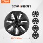VEVOR Wheel Covers Hub Caps Rim Covers Model Y 2020-2023 for 19 inch Wheels, Wheel Cover with Snap Fastener & Protective Strip & Valve Hole, ABS and PC Wheel Cover with High Rigidity, Weatherproof