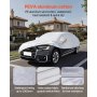 VEVOR Telo Copriauto per Modelli di Berline Full-size Europee, Telo Protezione per Tutte le Stagioni da Sole, Pioggia, Vento, Copertura da Esterno Completa con Cerniera Sulla Portiera, Argento
