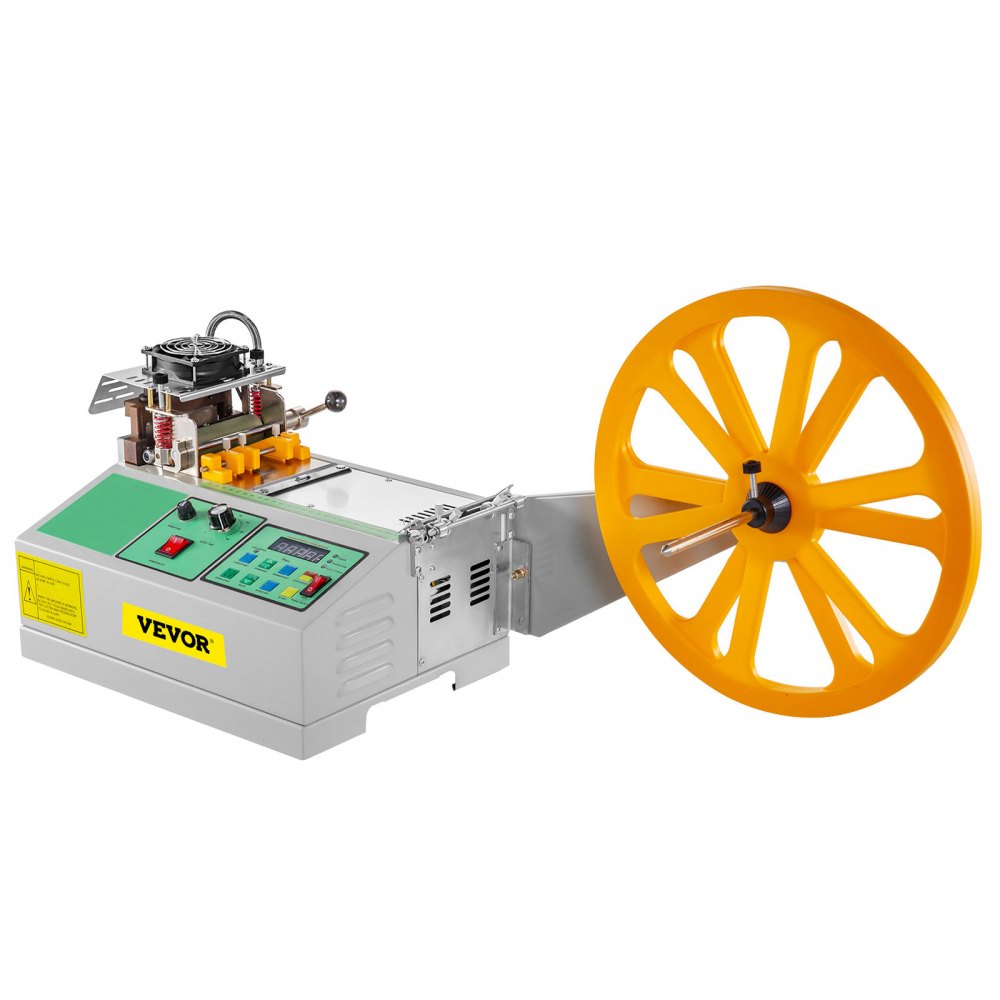 VEVOR Tagliatrice Automatica del Nastro a Freddo Digital Cutter 95mm / 3.7in Larghezza di Taglio per Nastro in Plastica Cintura Elastica con Cerniera in Velcro