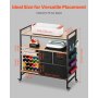 VEVOR Carrello Portaoggetti Tavolo 20 Porta Rotoli a 3 Livelli 3 Cassetti Nero
