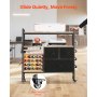 VEVOR Carrello Portaoggetti Tavolo 20 Porta Rotoli a 3 Livelli 3 Cassetti Nero