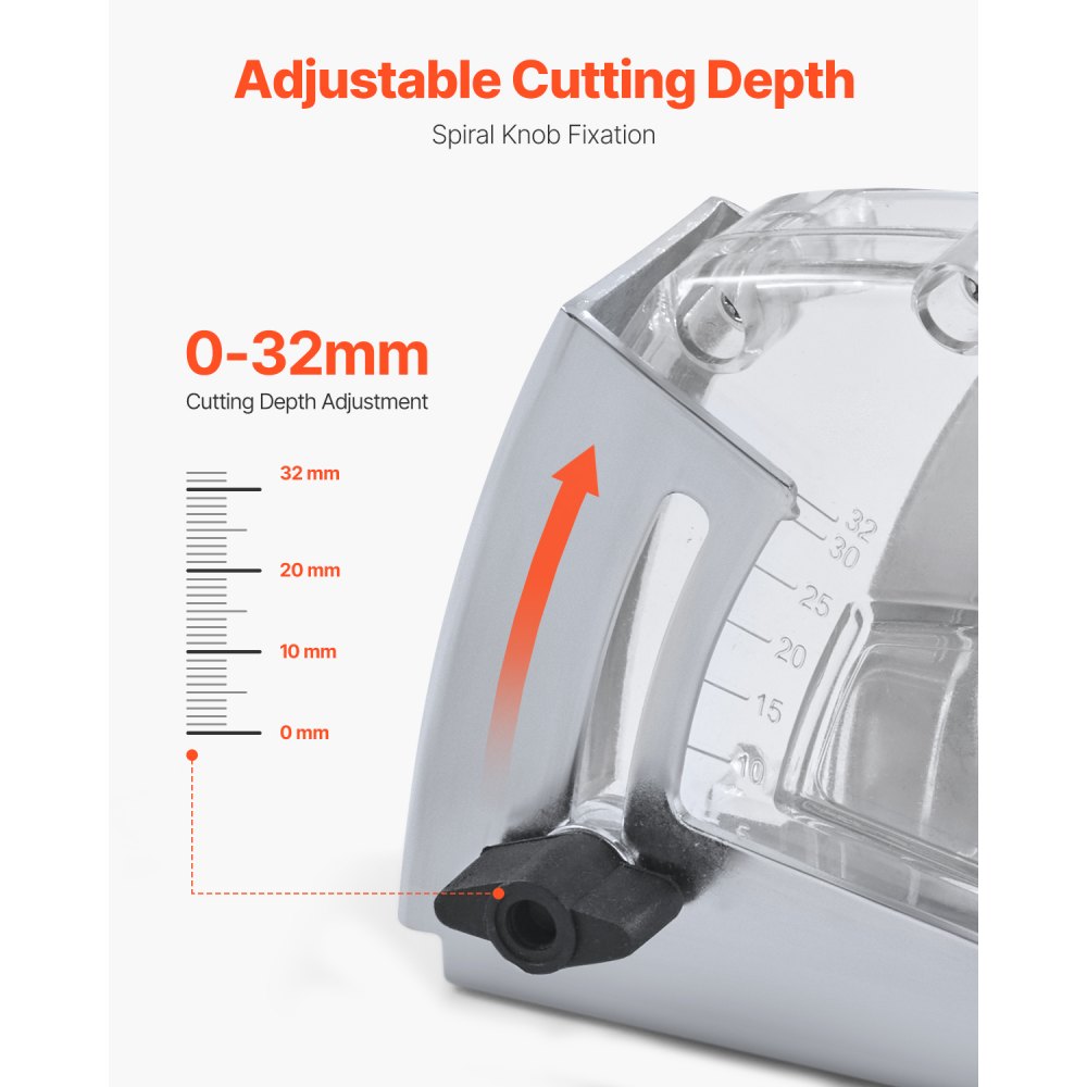 VEVOR Dust Extraction Hood for Angle Grinders, Universal 100-125 mm, Dust Protection Hood with 6 Clamping Discs & 125 mm Diamond Grinding Cup, Adjustable Cutting Depth, Vacuum Cleaner Connection, Transparent