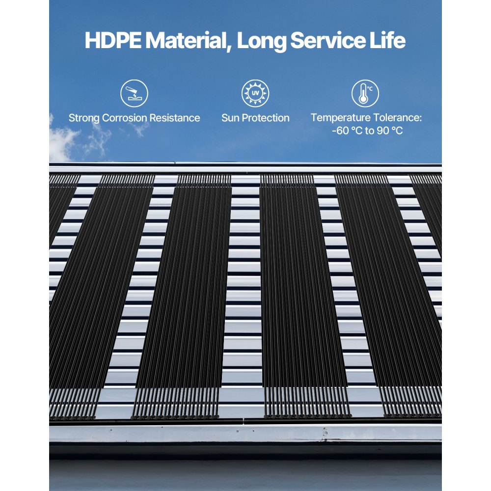 VEVOR Pannello Solare per Piscina in HDPE, 1235 x 3100 mm 4 Pezzi, Durevole Resistente Intemperie, con Accessori Completi, Aumenta Temperatura dell'Acqua, Piscina Fuori Terra e Interrata