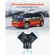 VEVOR Connettore di Ricambio per Riscaldatore Diesel da 75 mm, Raccordo Connettore per Tubo di Uscita d'Aria a Y a 3 Vie, con 2 Valvole Rotanti a 90°, per Riscaldatore di Parcheggio Diesel da Auto