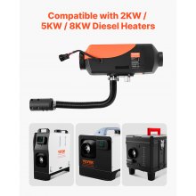 VEVOR Kit Tubo Flessibile di Aspirazione Aria per Riscaldatore Diesel da Parcheggio da 25 mm, Connettore per Uscita d'Aria Fredda Espandibile con Filtro e Fascette Stringitubo,  da 2 kW/5 kW/8 kW