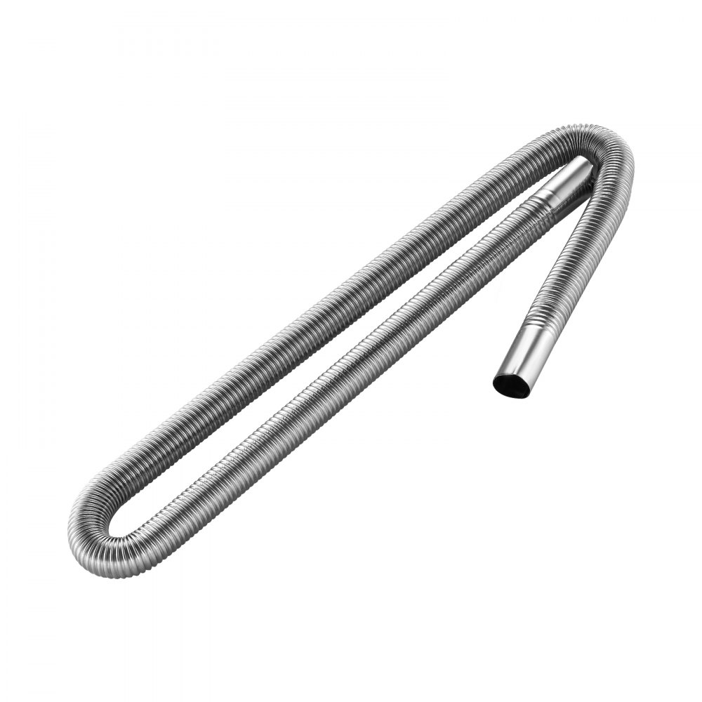 VEVOR Tubo Flessibile di Scarico per Riscaldatore Diesel in Acciaio Inossidabile da 119 cm, Connettore per Uscita d'Aria da Parcheggio da 2 kW/5 kW/8 kW con 2 Fascette Stringitubo per Manutenzione