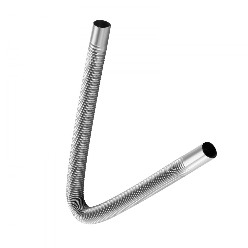 VEVOR Tubo Flessibile di Scarico per Riscaldatore Diesel in Acciaio Inossidabile da 59 cm, Connettore per Uscita d'Aria da Parcheggio da 2 kW/5 kW/8 kW con 2 Fascette Stringitubo per Manutenzione