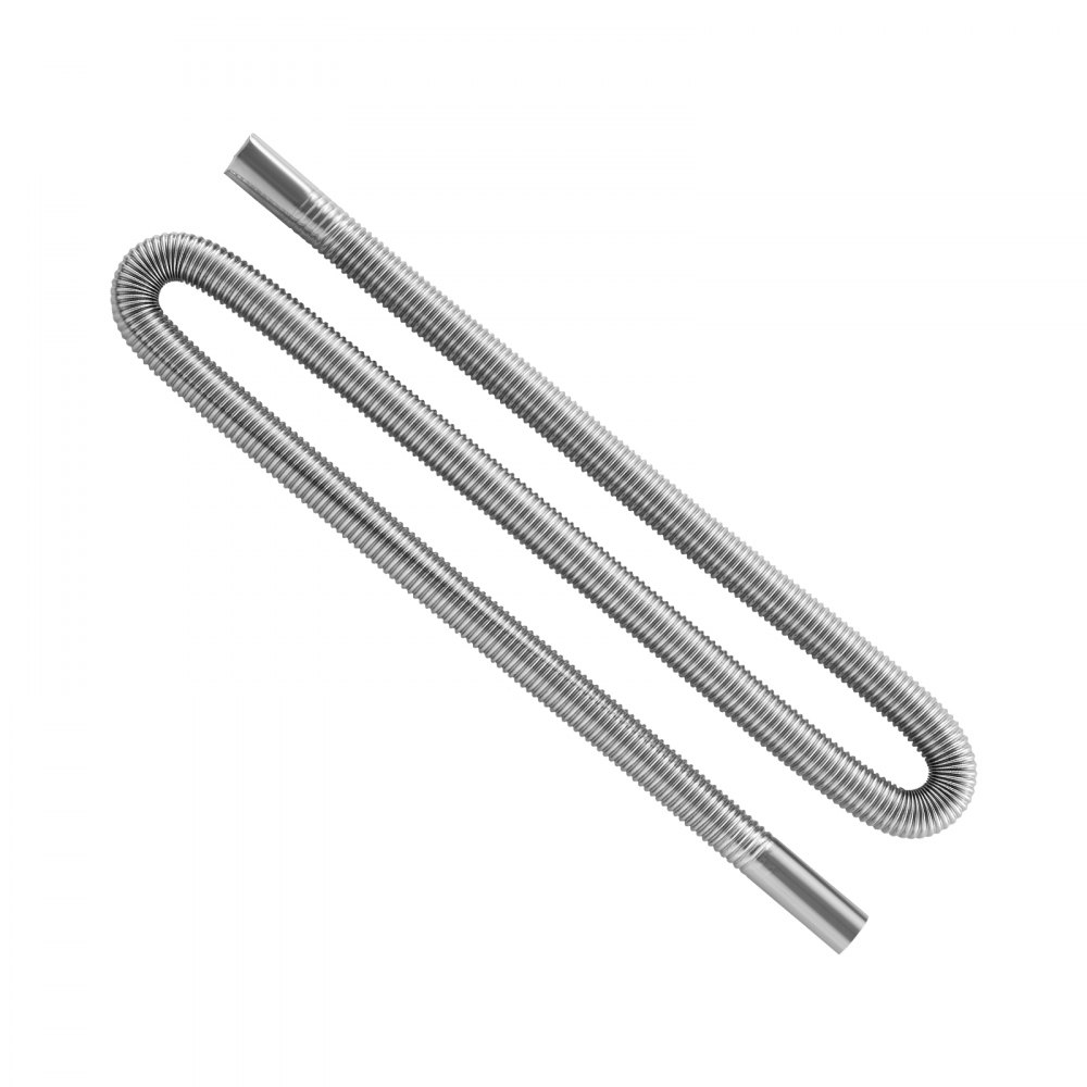 VEVOR Tubo Flessibile di Scarico per Riscaldatore Diesel in Acciaio Inossidabile da 149 cm, Connettore per Uscita d'Aria da Parcheggio da 2 kW/5 kW/8 kW con 2 Fascette Stringitubo per Manutenzione