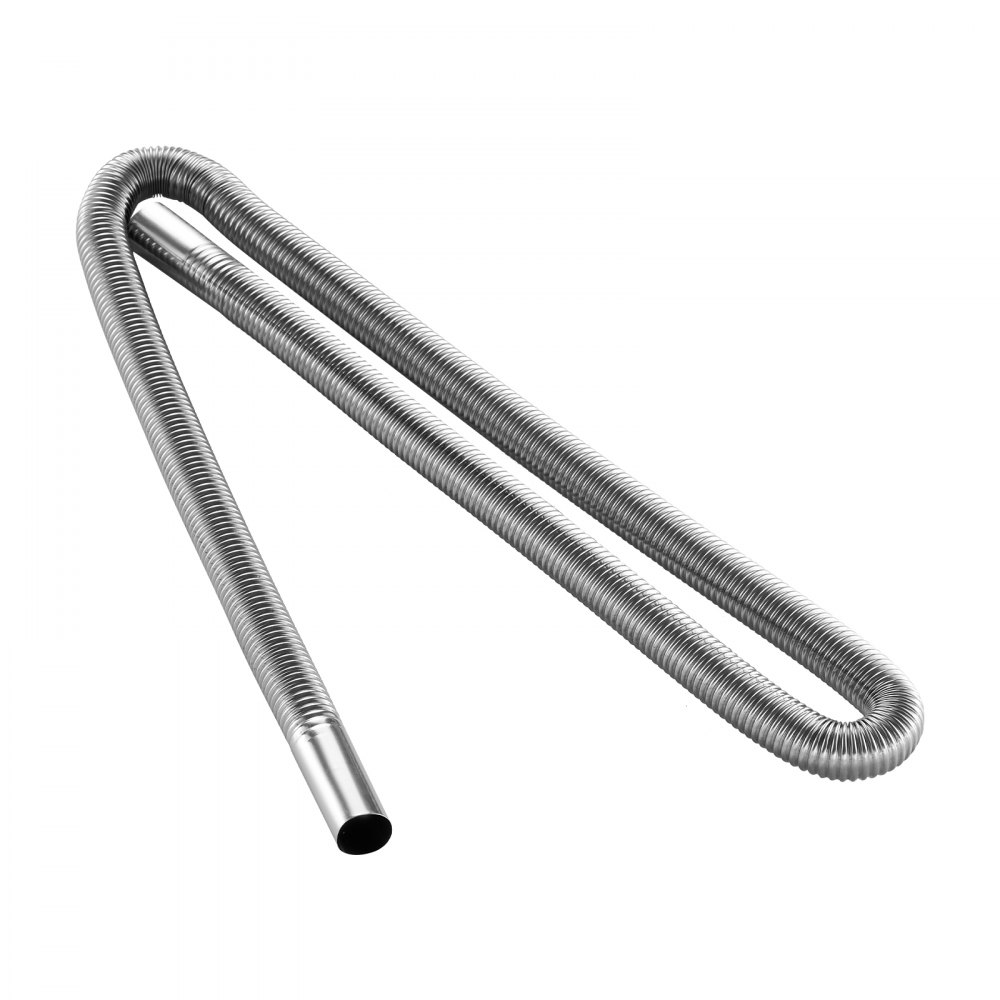 VEVOR Tubo Flessibile di Scarico per Riscaldatore Diesel in Acciaio Inossidabile da 149 cm, Connettore per Uscita d'Aria da Parcheggio da 2 kW/5 kW/8 kW con 2 Fascette Stringitubo per Manutenzione