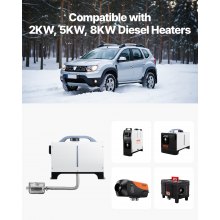 VEVOR Tubo Flessibile di Scarico per Riscaldatore Diesel in Acciaio Inossidabile da 149 cm, Connettore per Uscita d'Aria da Parcheggio da 2 kW/5 kW/8 kW con 2 Fascette Stringitubo per Manutenzione