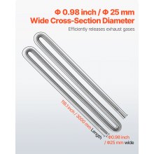 VEVOR Tubo Flessibile di Scarico per Riscaldatore Diesel in Acciaio Inossidabile da 300 cm, Connettore per Uscita d'Aria da Parcheggio da 2 kW/5 kW/8 kW con 2 Fascette Stringitubo per Manutenzione