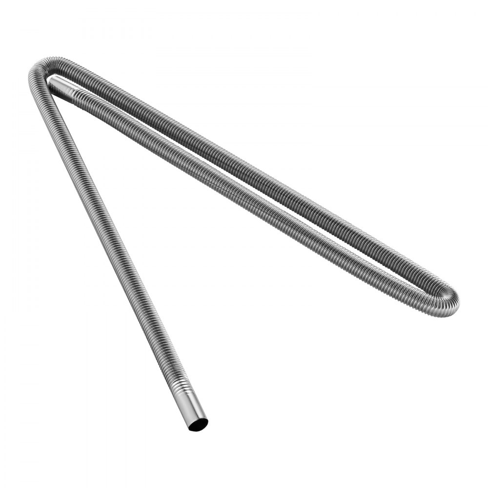 VEVOR Tubo Flessibile di Scarico per Riscaldatore Diesel in Acciaio Inossidabile da 198 cm, Connettore per Uscita d'Aria da Parcheggio da 2 kW/5 kW/8 kW con 2 Fascette Stringitubo per Manutenzione