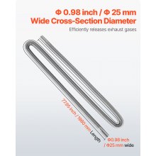 VEVOR Tubo Flessibile di Scarico per Riscaldatore Diesel in Acciaio Inossidabile da 198 cm, Connettore per Uscita d'Aria da Parcheggio da 2 kW/5 kW/8 kW con 2 Fascette Stringitubo per Manutenzione