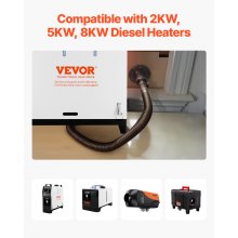 VEVOR Connettore di Ricambio per Tubo di Riscaldatore Diesel 24 mm, Raccordo per Copertura di Scarico a Gomito in Acciaio Inox 316 con Viti Dadi Guarnizione, per Riscaldatore di Parcheggio Diesel