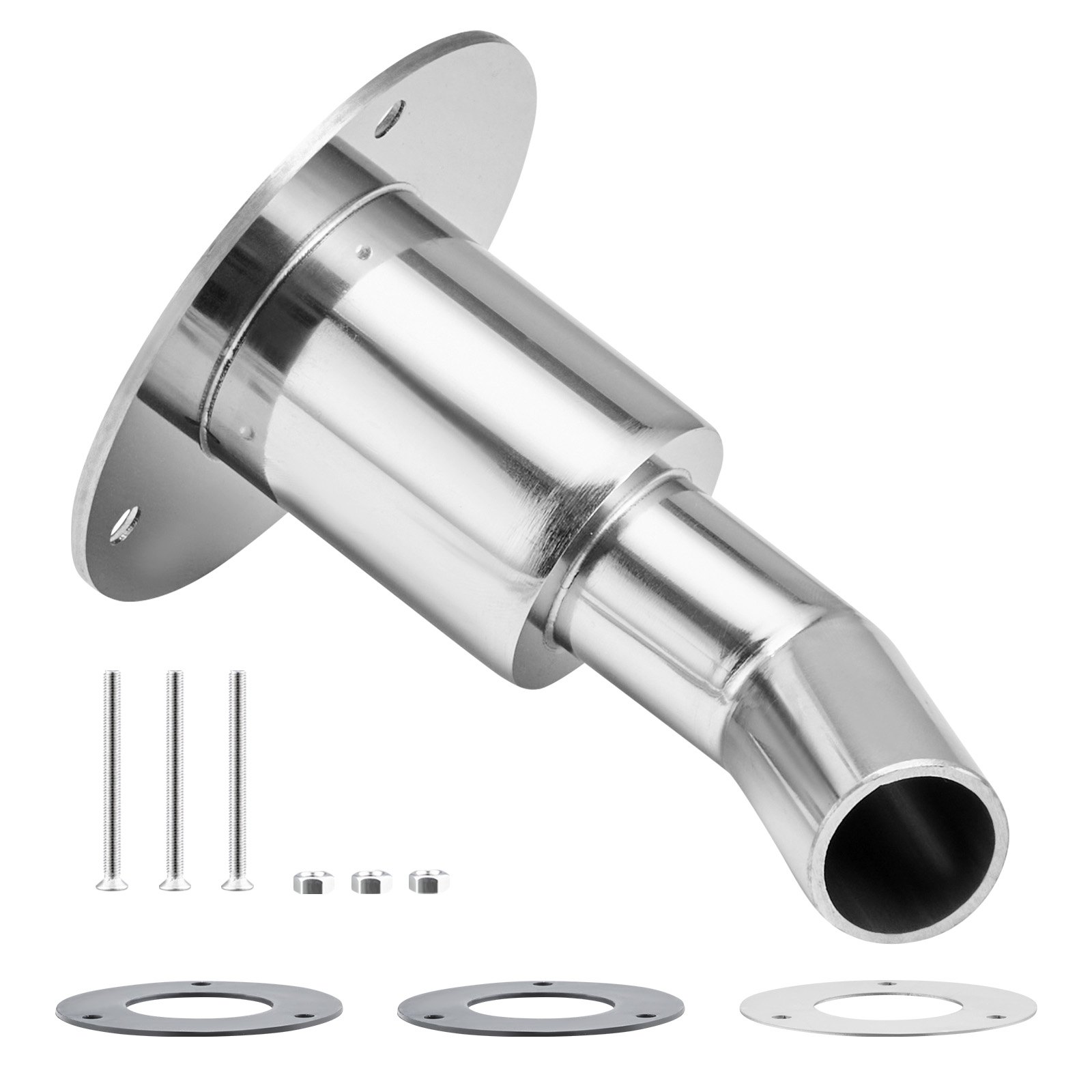 VEVOR Connettore di Ricambio per Tubo di Riscaldatore Diesel 24 mm, Raccordo per Copertura di Scarico a Gomito in Acciaio Inox 316 con Viti Dadi Guarnizione, per Riscaldatore di Parcheggio Diesel