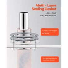 VEVOR Raccordo per Tubo di Scarico per Riscaldatore Diesel da 24 mm, Connettore per Coperchio di Scarico Dritto in Acciaio Inox 316 con Viti, Dadi e Guarnizione, per Riscaldatore da Parcheggio